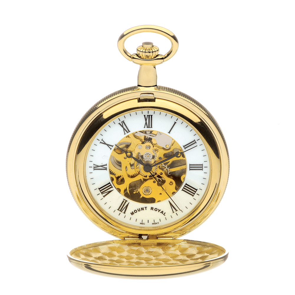 Gold Plated Double Hunter B27 Skeleton PW