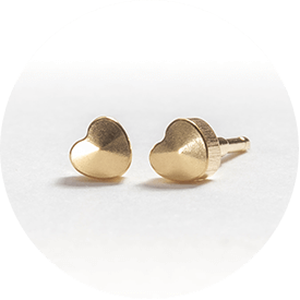 Caress System 2000 24ct Heart Ear Studs