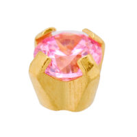 Caflon Safetec 9ct Claw Set Pink CZ Ear Piercing Stud