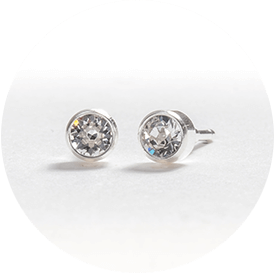 Caress System 2000 White Crystal Ear Studs