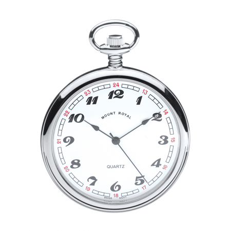 Chrome Plated Open Face B2 Pocket Watch