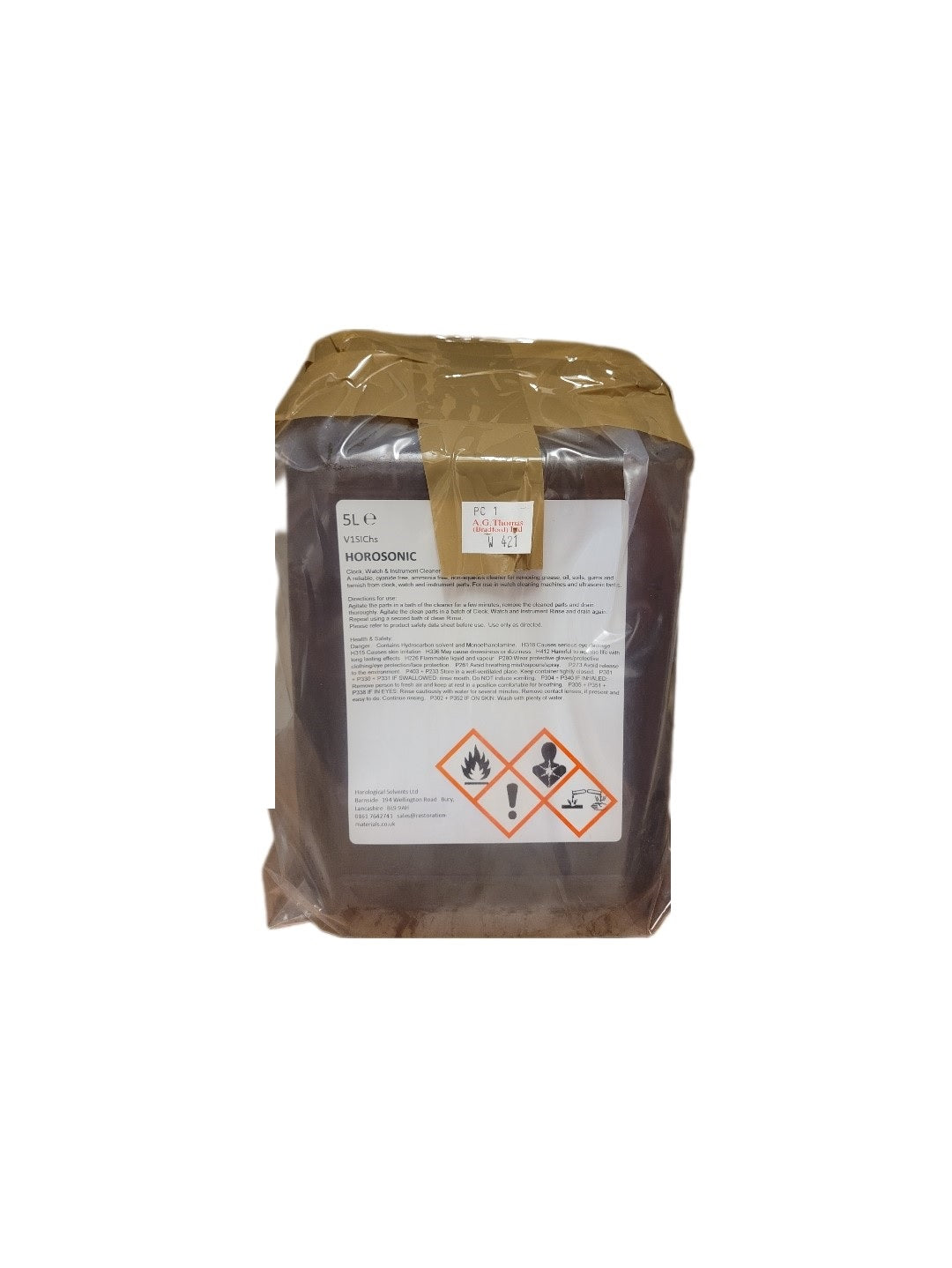 Thomas Rutter Bfd Horosonic Clock & Instrument Cleaner 5 Litre - A G Thomas (Bfd) Ltd – A ...